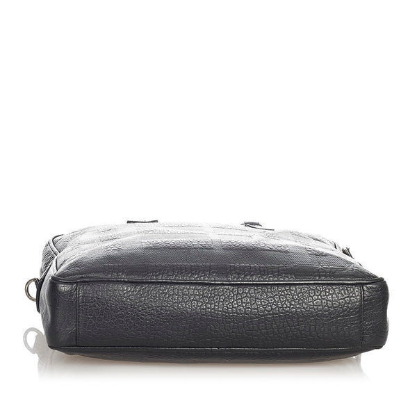 バーバリー ブラック レザー ビジネスバッグ ショルダーバッグ 2WAY メンズ BURBERRY 【中古】
