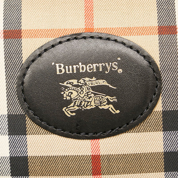 バーバリー ノバチェック ベージュ キャンバス ボストンバッグ レディース BURBERRY 【中古】