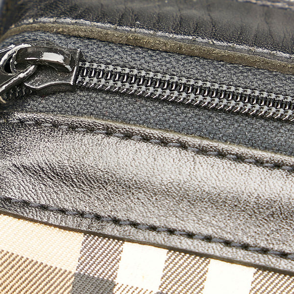 バーバリー ノバチェック ベージュ キャンバス ボストンバッグ レディース BURBERRY 【中古】