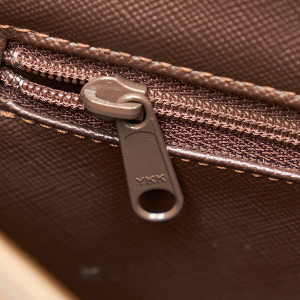 バーバリー ノバチェック カーキ ベージュ キャンバス レザー ショルダーバッグ レディース BURBERRY 【中古】