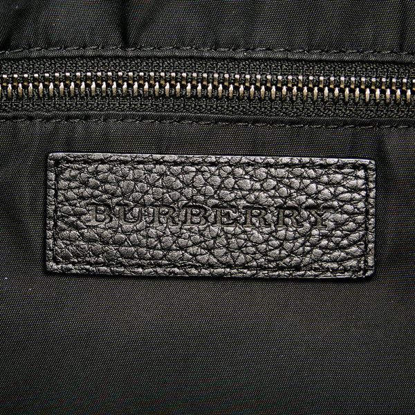 バーバリー ブラック ナイロン レザー ショルダーバッグ レディース BURBERRY 【中古】