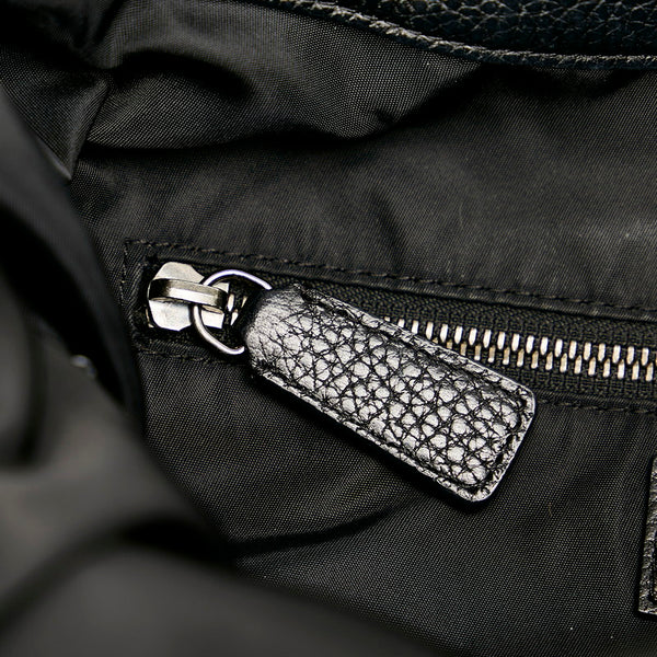 バーバリー ブラック ナイロン レザー ショルダーバッグ レディース BURBERRY 【中古】