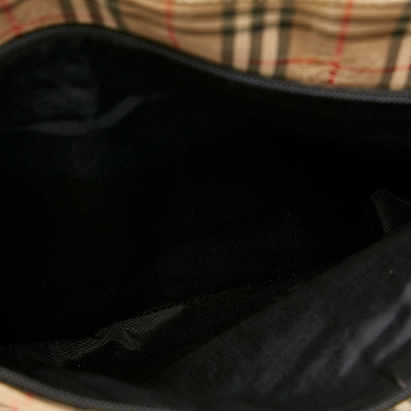 バーバリー ノバチェック ベージュ ブラウン キャンバス レザー トートバッグ レディース BURBERRY 【中古】