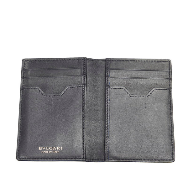 ブルガリ ブラック レザー カードケース レディース BVLGARI 【中古】