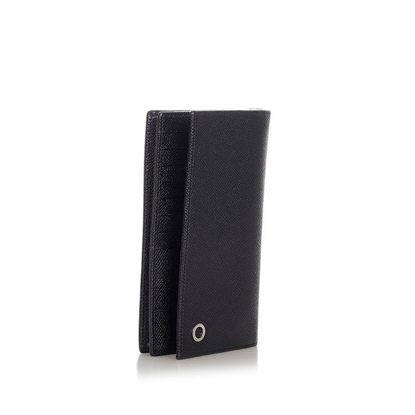 ブルガリ ブラック レザー 長財布 メンズ BVLGARI 【中古】