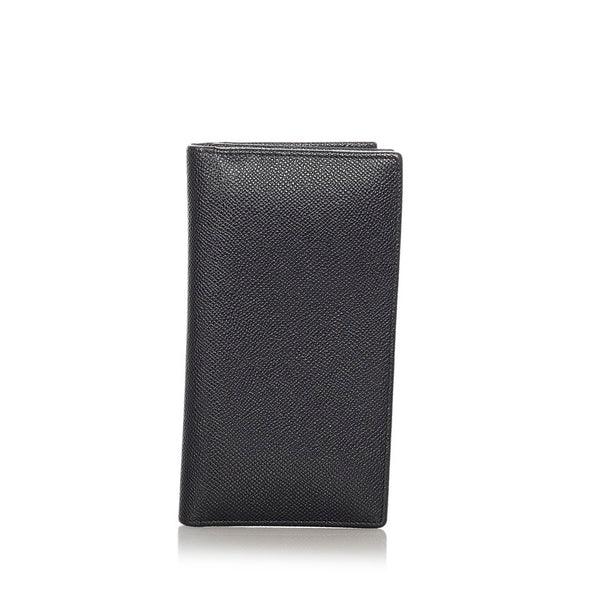 ブルガリ ブラック レザー 長財布 メンズ BVLGARI 【中古】