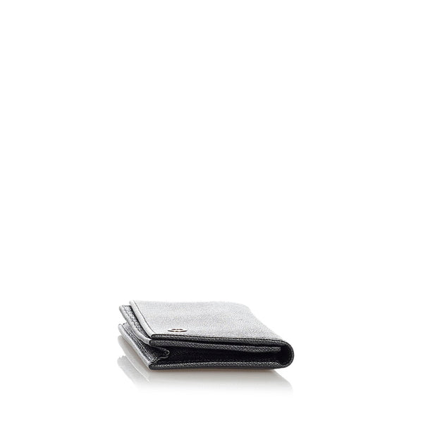 ブルガリ ブラック レザー 長財布 メンズ BVLGARI 【中古】