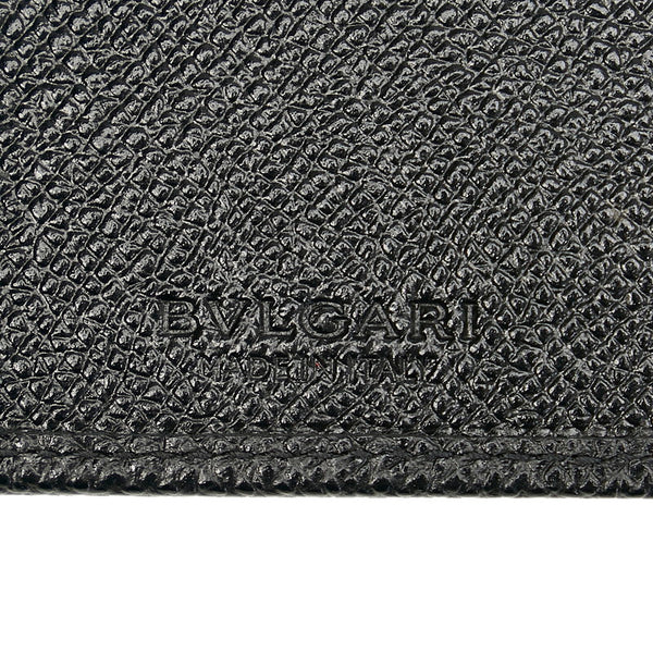 ブルガリ ブラック レザー 長財布 メンズ BVLGARI 【中古】