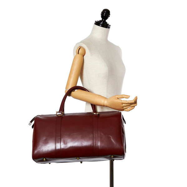 カルティエ マスト ボルドー レザー ボストンバッグ レディース CARTIER 【中古】