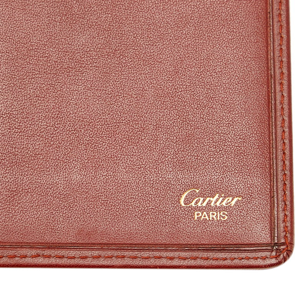 カルティエ マスト ボルドー カーフ 札入れ メンズ CARTIER 【中古】