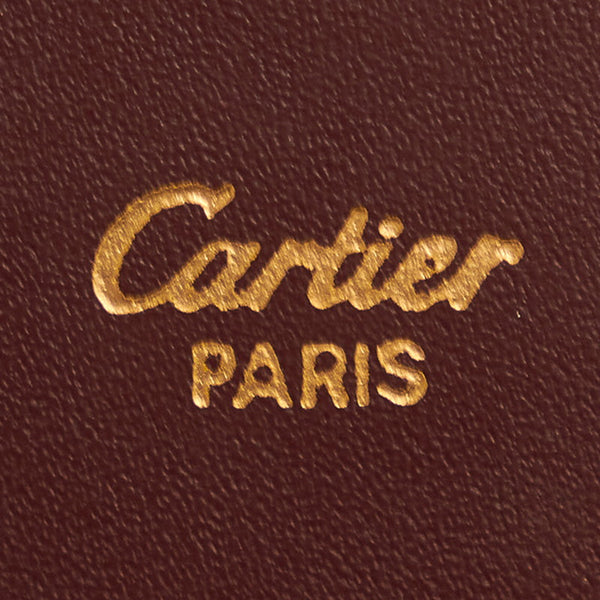 カルティエ マスト ボルドー レザー コインケース メンズ CARTIER 【中古】