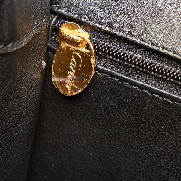 カルティエ ブラック レザー ハンドバッグ レディース CARTIER 【中古】