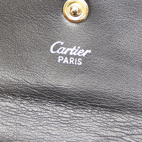 カルティエ ブラック レザー ハンドバッグ レディース CARTIER 【中古】