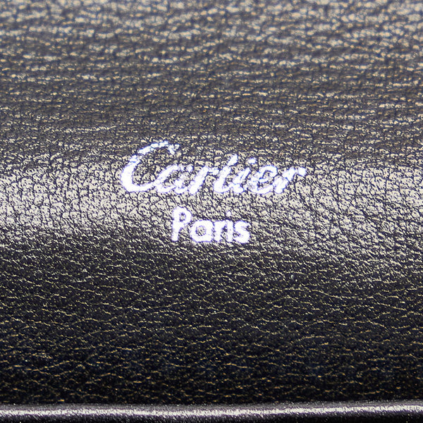 カルティエ ブラック エナメル 長財布 レディース CARTIER 【中古】