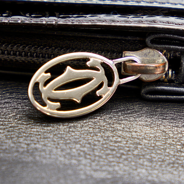 カルティエ ハッピーバースデー 長財布 ブラック PVC レザー レディース CARTIER 【中古】