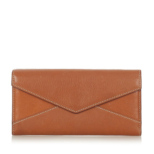 カルティエ マストC ブラウン ゴートスキン 長財布 レディース CARTIER 【中古】