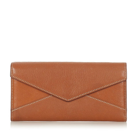 カルティエ マストC ブラウン ゴートスキン 長財布 レディース CARTIER 【中古】