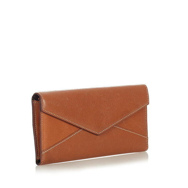 カルティエ マストC ブラウン ゴートスキン 長財布 レディース CARTIER 【中古】