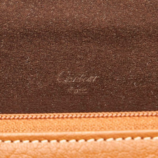 カルティエ マストC ブラウン ゴートスキン 長財布 レディース CARTIER 【中古】