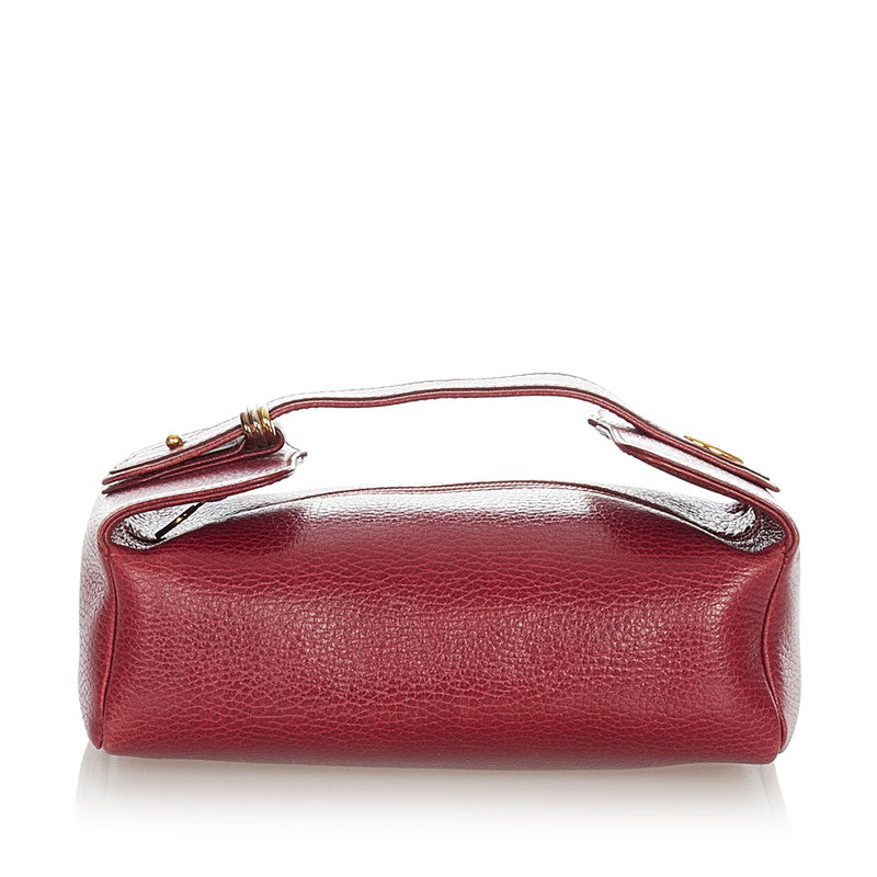 カルティエ ボルドー レザー ポーチ レディース CARTIER 【中古】