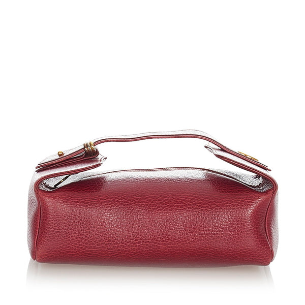 カルティエ ボルドー レザー ポーチ レディース CARTIER 【中古】