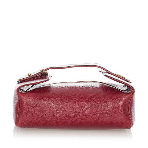 カルティエ ボルドー レザー ポーチ レディース CARTIER 【中古】