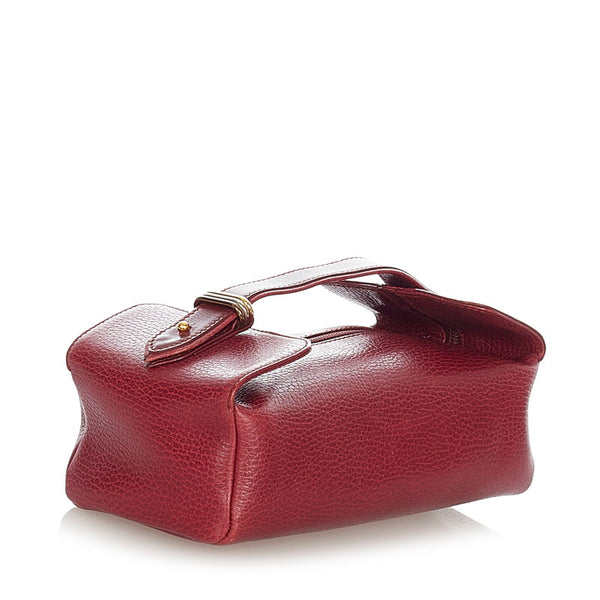 カルティエ ボルドー レザー ポーチ レディース CARTIER 【中古】