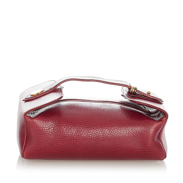 カルティエ ボルドー レザー ポーチ レディース CARTIER 【中古】