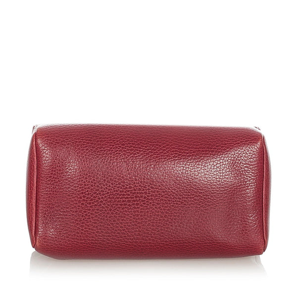 カルティエ ボルドー レザー ポーチ レディース CARTIER 【中古】