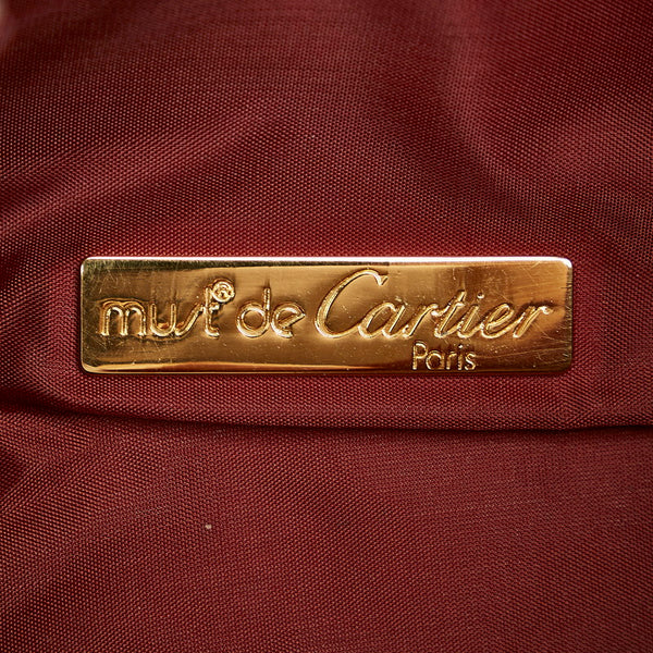 カルティエ ボルドー レザー ポーチ レディース CARTIER 【中古】