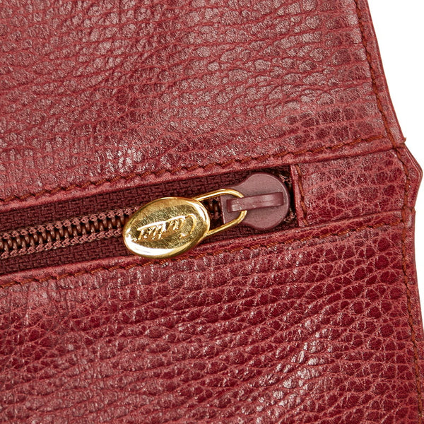 カルティエ ボルドー レザー ポーチ レディース CARTIER 【中古】