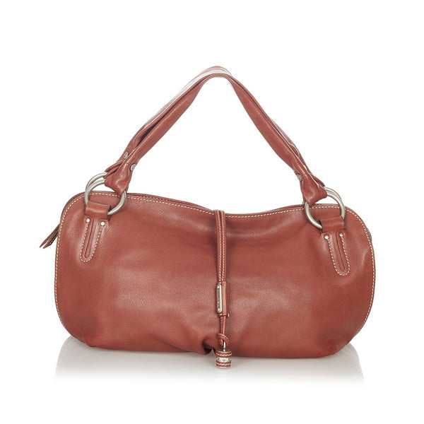 セリーヌ ビタースウィート ブラウン レザー ショルダーバッグ レディース CELINE 【中古】