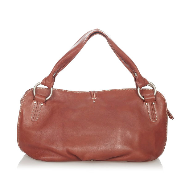 セリーヌ ビタースウィート ブラウン レザー ショルダーバッグ レディース CELINE 【中古】