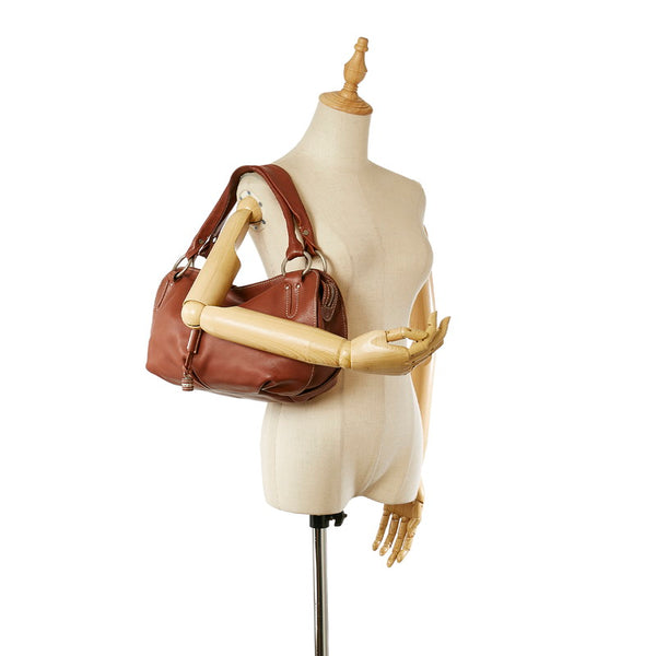 セリーヌ ビタースウィート ブラウン レザー ショルダーバッグ レディース CELINE 【中古】