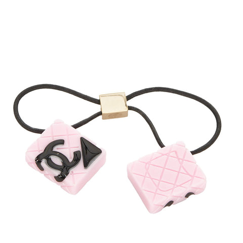 シャネル ピンク ブラック プラスチック ヘアアクセサリー レディース CHANEL 【中古】