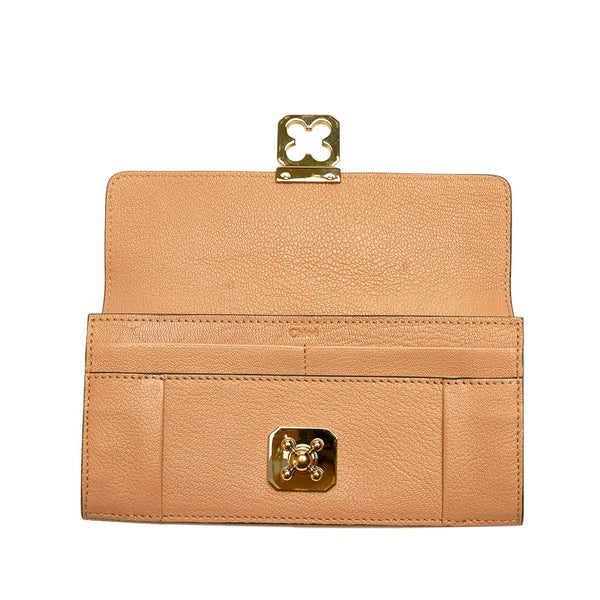 クロエ エルシー 3P0592-835 アンゴラベージュ レザー 長財布 レディース Chloe 【中古】