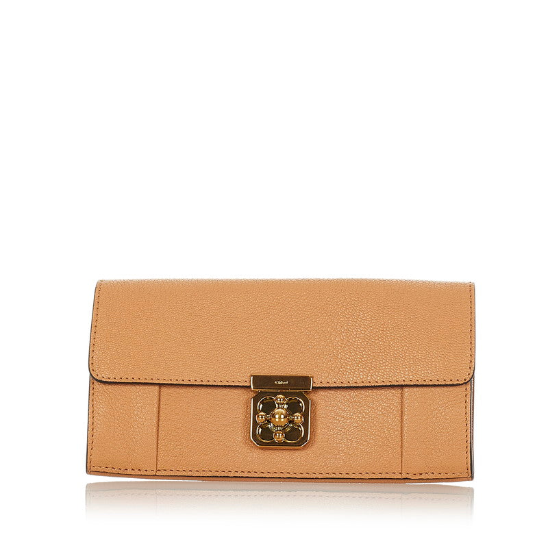 クロエ エルシー 3P0592-835 アンゴラベージュ レザー 長財布 レディース Chloe 【中古】