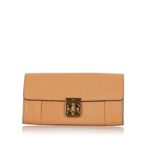 クロエ エルシー 3P0592-835 アンゴラベージュ レザー 長財布 レディース Chloe 【中古】