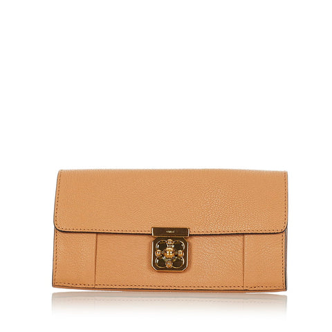 クロエ エルシー 3P0592-835 アンゴラベージュ レザー 長財布 レディース Chloe 【中古】