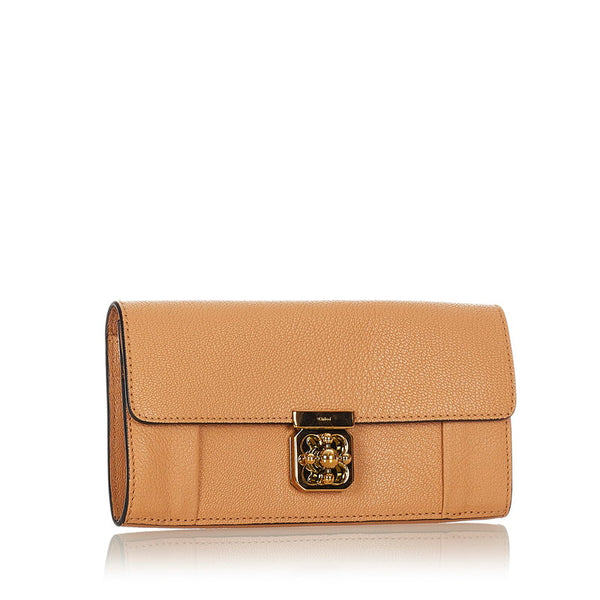 クロエ エルシー 3P0592-835 アンゴラベージュ レザー 長財布 レディース Chloe 【中古】