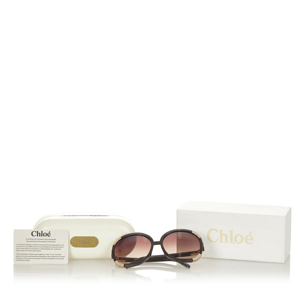 クロエ サングラス ブラウン ゴールド プラスチック レディース Chloe 【中古】