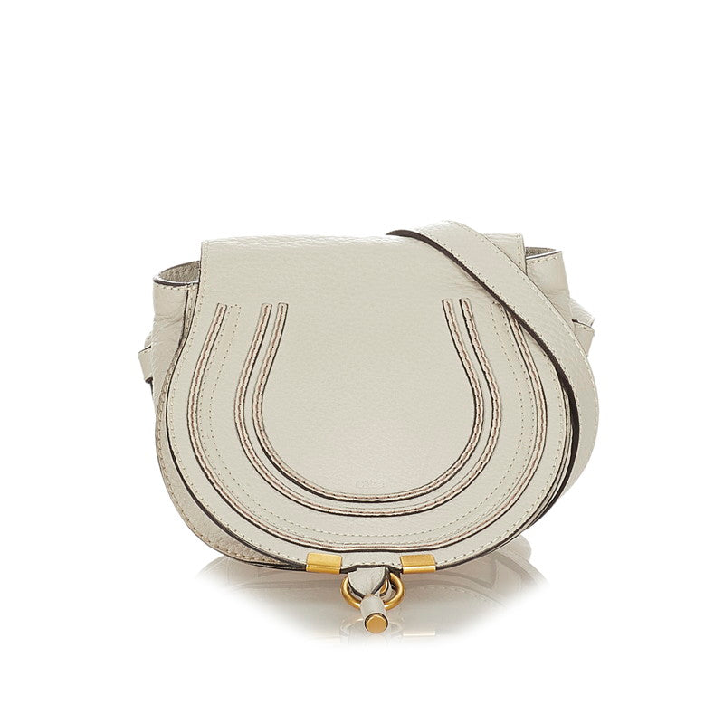 クロエ マーシー ベージュ レザー 斜め掛けショルダーバッグ レディース Chloe 【中古】