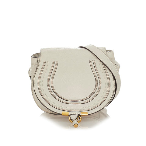 クロエ マーシー ベージュ レザー 斜め掛けショルダーバッグ レディース Chloe 【中古】