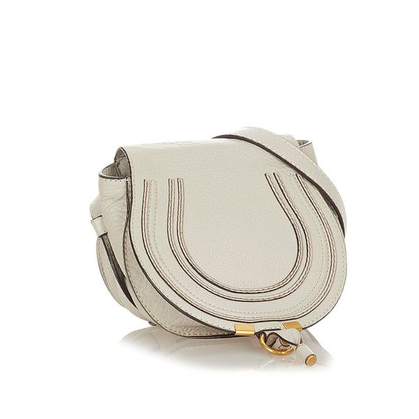 クロエ マーシー ベージュ レザー 斜め掛けショルダーバッグ レディース Chloe 【中古】