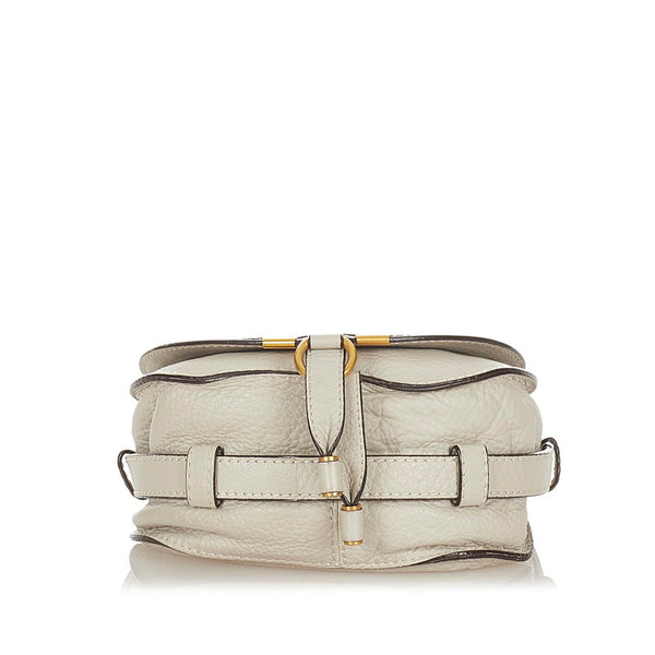 クロエ マーシー ベージュ レザー 斜め掛けショルダーバッグ レディース Chloe 【中古】