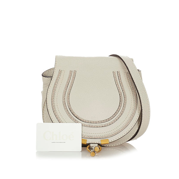 クロエ マーシー ベージュ レザー 斜め掛けショルダーバッグ レディース Chloe 【中古】