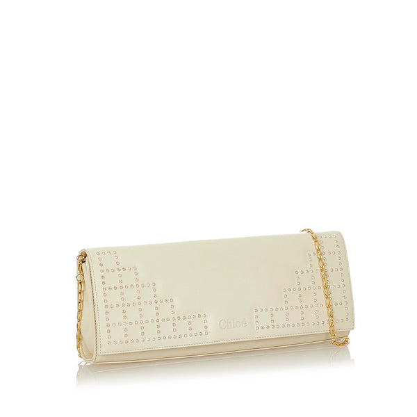 クロエ アイボリー レザー ショルダーバッグ レディース Chloe 【中古】