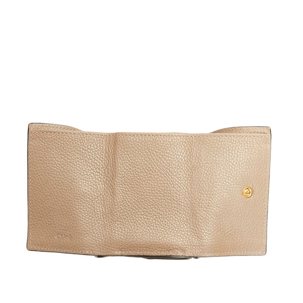 クロエ イージー 三つ折り財布 グレー レザー レディース Chloe 【中古】