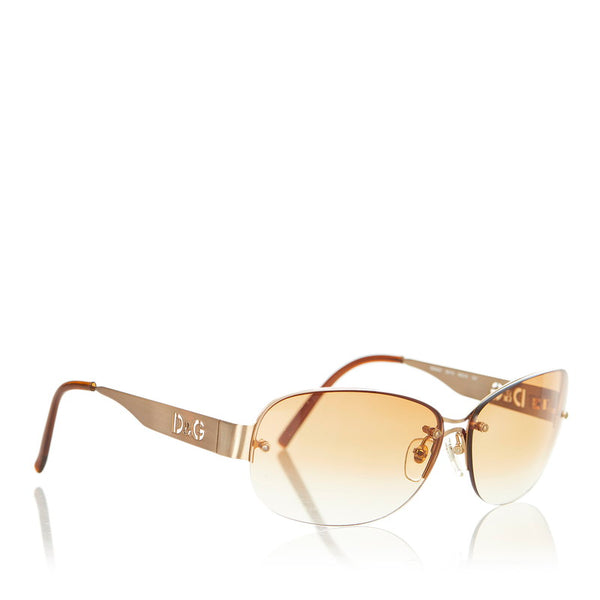 ドルチェアンドガッバーナ サングラス ブラウン ゴールド メッキ プラスチック レディース DOLCE&GABBANA 【中古】
