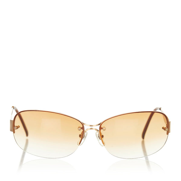 ドルチェアンドガッバーナ サングラス ブラウン ゴールド メッキ プラスチック レディース DOLCE&GABBANA 【中古】